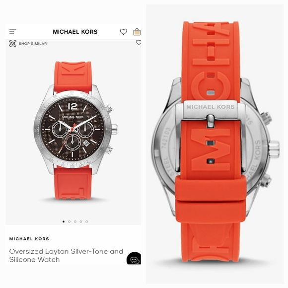 Michael Kors Accessories - Brand New Michael Kors Layton Silver Tone Silicone Watch Oversized